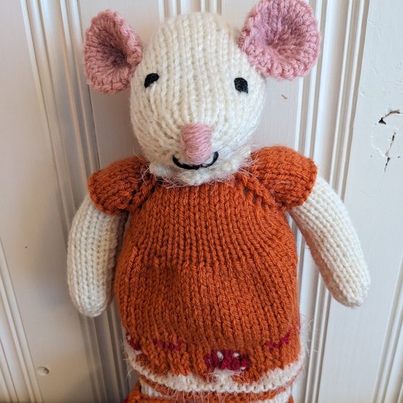 Meet Ella Mouse handmade tricot stuffed animal baby shower birthday gift 14 inch - Picture 5 of 7